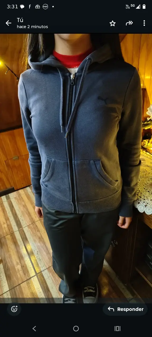 Polerón con capucha azul Puma para mujer - 2