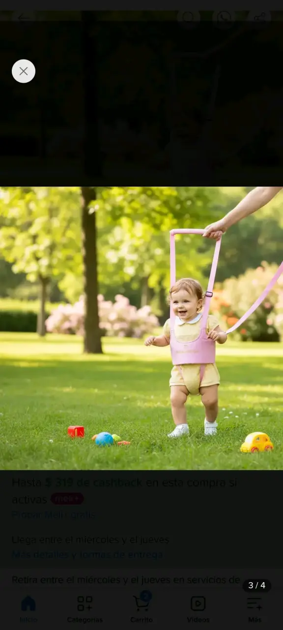 Arnés de aprendizaje para bebés color rosa - 2