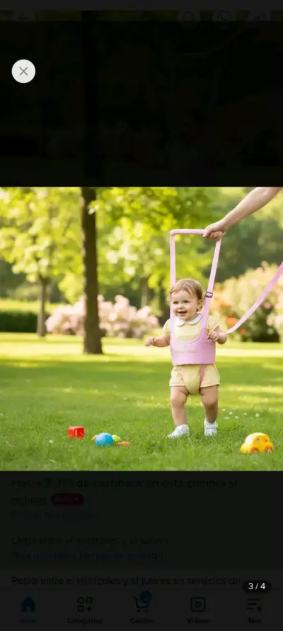 Arnés de aprendizaje para bebés color rosa - miniatura 2
