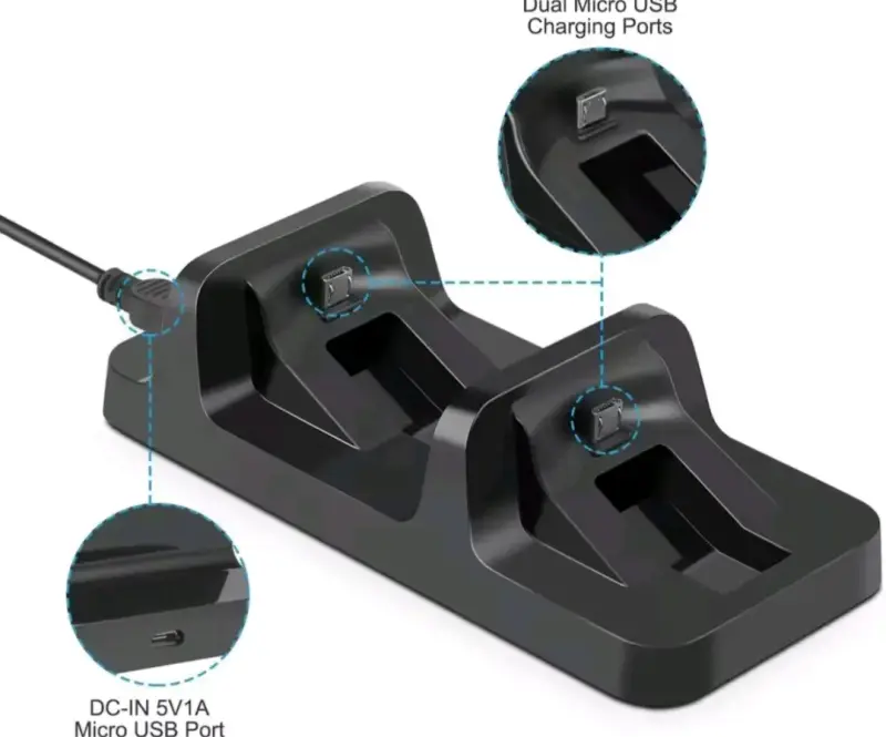 Cargador Dual para Control PS4, PS4 Slim y PS4 Pro - 4