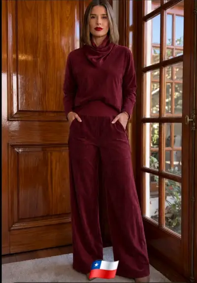 Conjunto de Pantalón y Poleron  de cotelé para Mu - miniatura 5