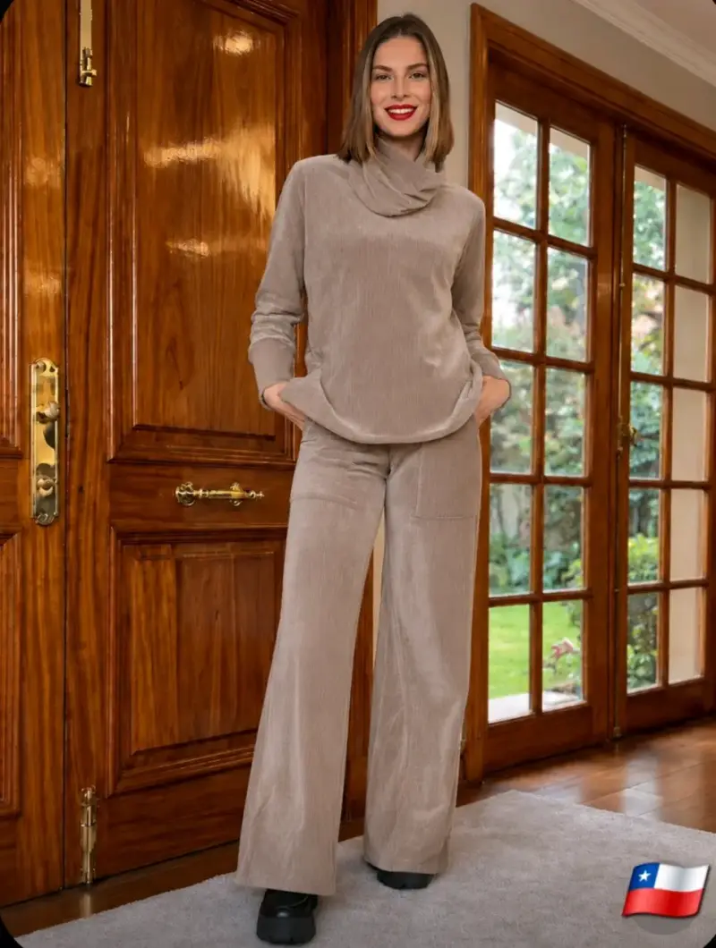 Conjunto de Pantalón y Poleron  de cotelé para Mu - 6