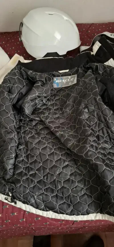 Chaqueta de esquí blanca y azul para mujer - miniatura 4
