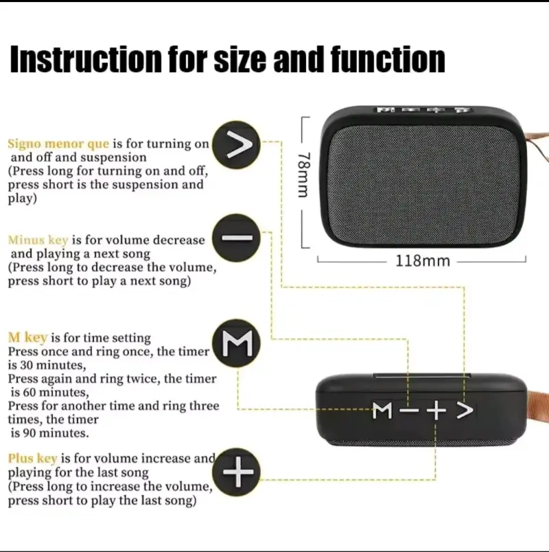 Parlante portátil Bluetooth mini - 3