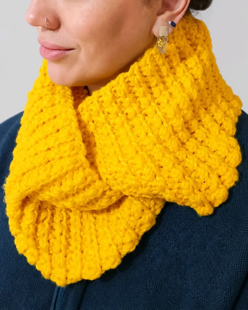 Cuello holgado de lana hipoalergénica tejida a cro - 5