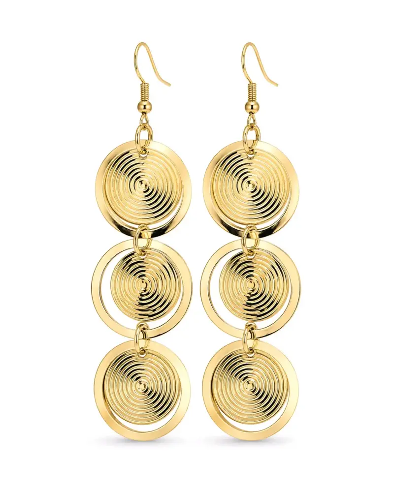 Set de aros colgantes dorados y plateados - 2