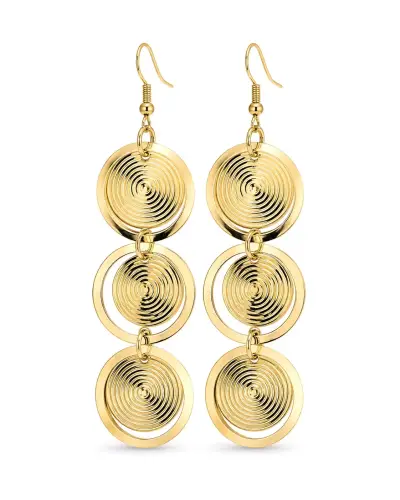 Set de aros colgantes dorados y plateados - miniatura 2
