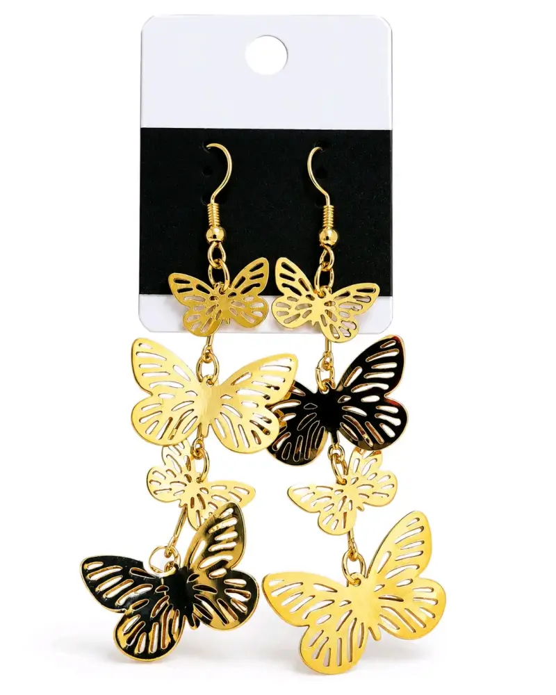 Set de aros colgantes metálicos en varios diseños - 3