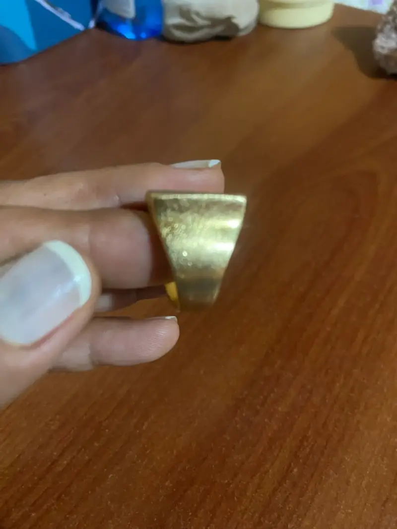 Anillo ancho de oro estilo minimalista - 2
