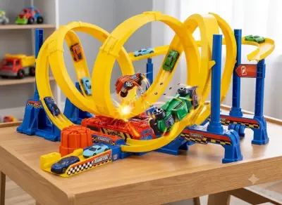 Pista de Autos Teamsterz Turbo Twister con Loops - miniatura 1