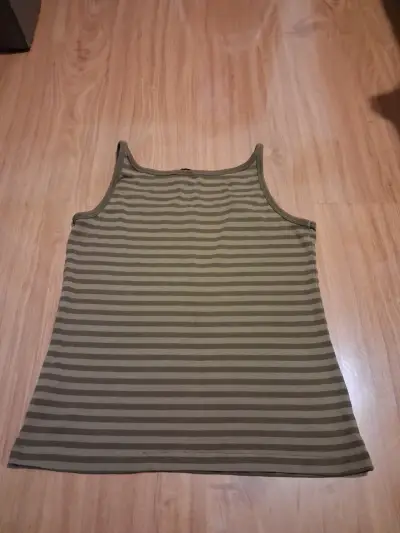 Polera sin mangas a rayas verde oliva - miniatura 2