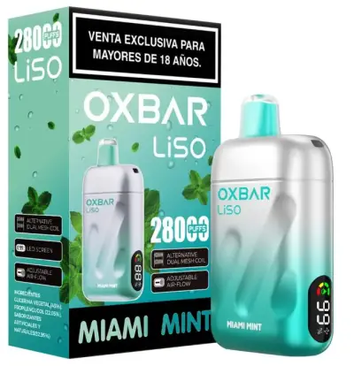 Vaporizador Desechable Oxbar LiSo Miami Mint 2800 Puffs - miniatura 1
