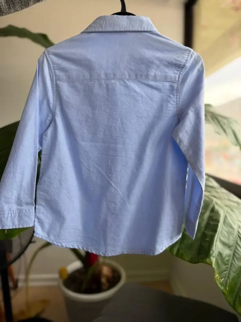 Camisa celeste para niño de manga larga - 2