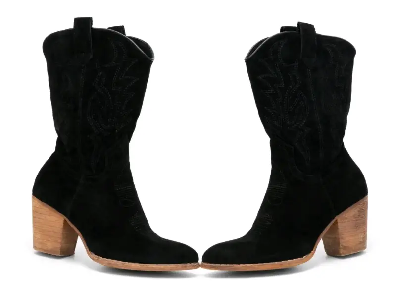 Botas negras de gamuza con tacón alto - 2