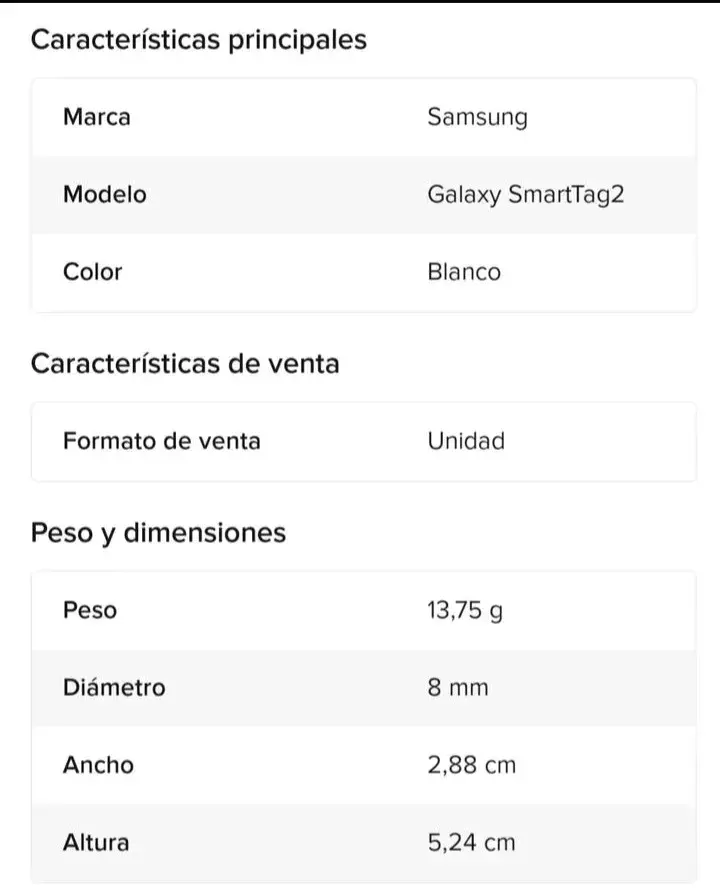 Samsung Galaxy SmartTag2 Blanco con Bluetooth - 3