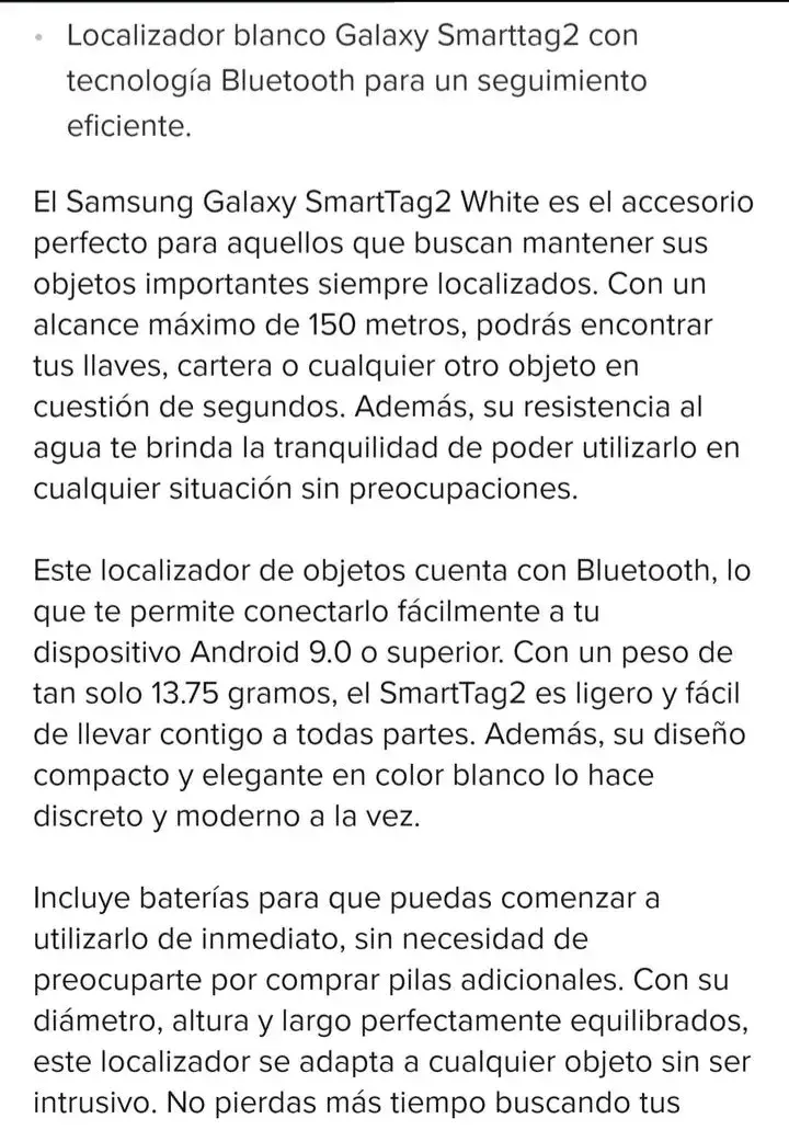 Samsung Galaxy SmartTag2 Blanco con Bluetooth - 5