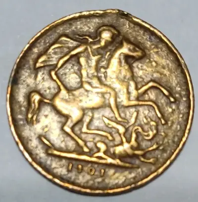 Moneda antigua de colección Eduardo VII 1901 - miniatura 2