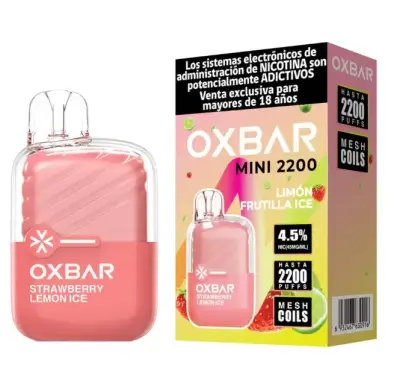 Vaporizador Desechable Oxbar Mini 2200 Puffs Fresa Limón - miniatura 1