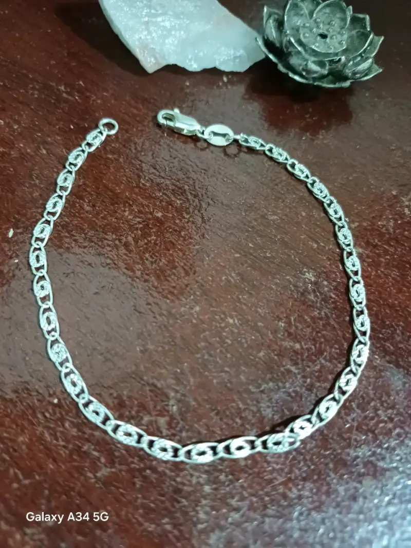 Pulsera de plata estilo cadena elegante - 3