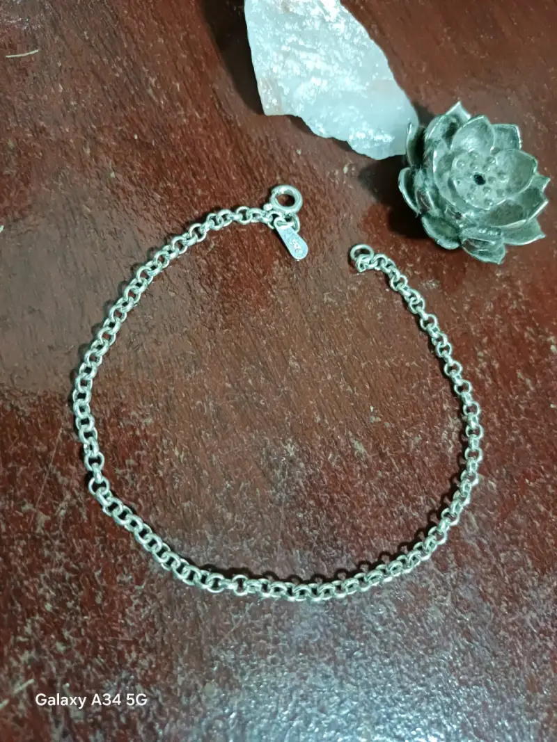 Pulsera de plata estilo cadena elegante - 5