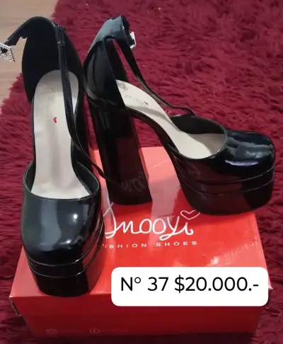 Zapatos de Tacón Alto Negros Talla 37 - miniatura 1