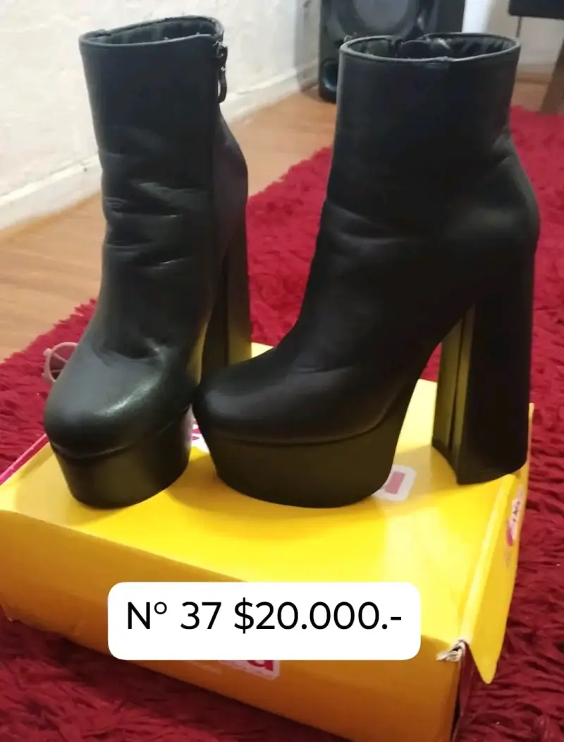 Zapatos de Tacón Alto Negros Talla 37 - 4