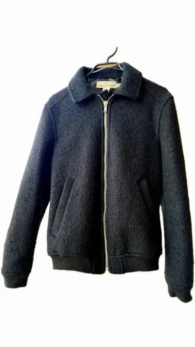 Chaqueta H&M de lana negra para hombre - miniatura 3