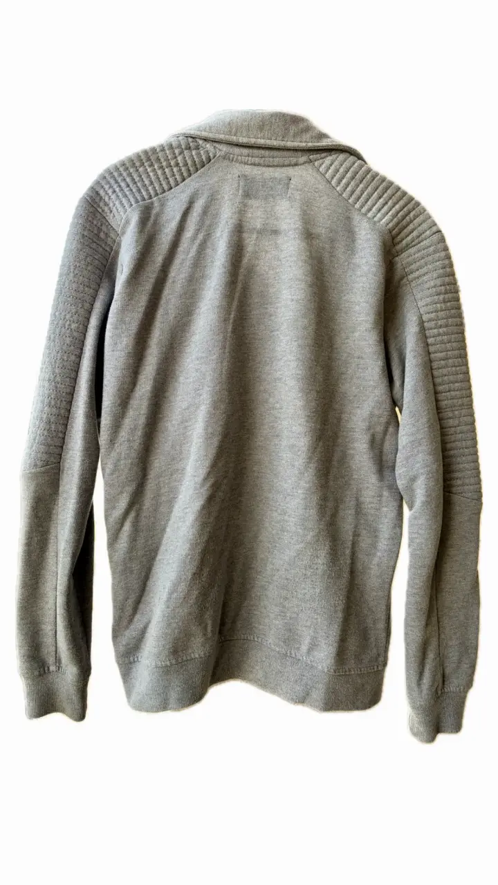 Chaqueta gris ZARA con cierre y detalles acolchad - 3