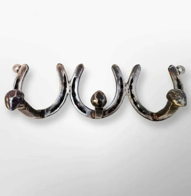 PERCHERO ARTESANAL DE HERRADURAS Y CLAVOS RIELEROS - 2