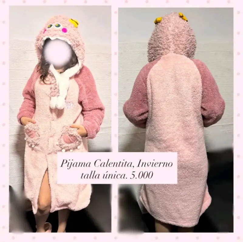 Pijama calientito de invierno con capucha y orejas - 2