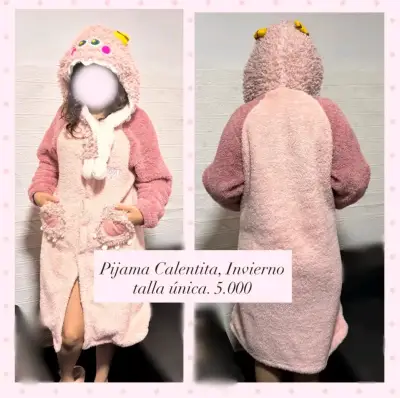 Pijama calientito de invierno con capucha y orejas - miniatura 2