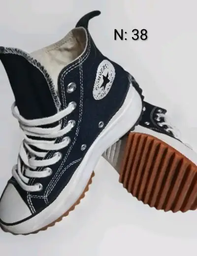 Zapatillas Converse All Star negras con plataforma - miniatura 5