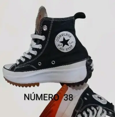 Zapatillas Converse All Star negras con plataforma - miniatura 6