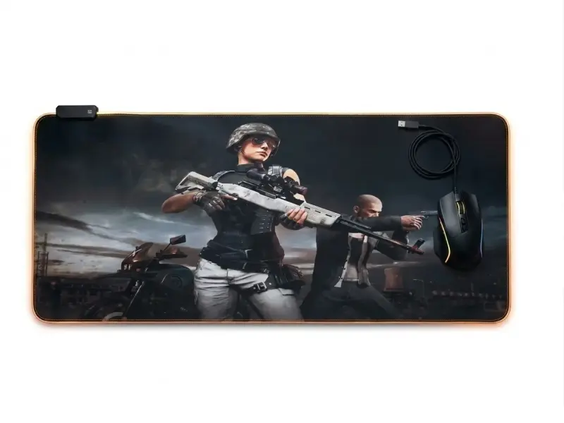 Mouse Pad Gamer RGB, Diseño PUBG , extra grande - 4