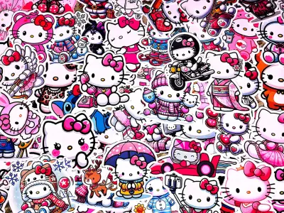 🎀Vendo 250 Stickers de Hello Kitty 🎀 en $10.000 - miniatura 2
