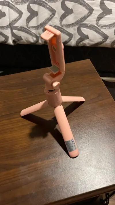 Trípode selfie stick rosa ajustable - miniatura 3