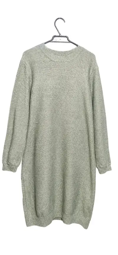 Vestido tejido verde jaspeado O'Stin talla L - miniatura 2