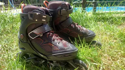 Patines en línea Oxelo negros y naranjas para niños - miniatura 1