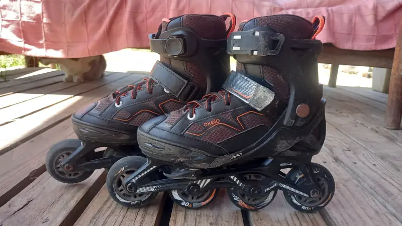Patines en línea Oxelo negros y naranjas para niños - 3