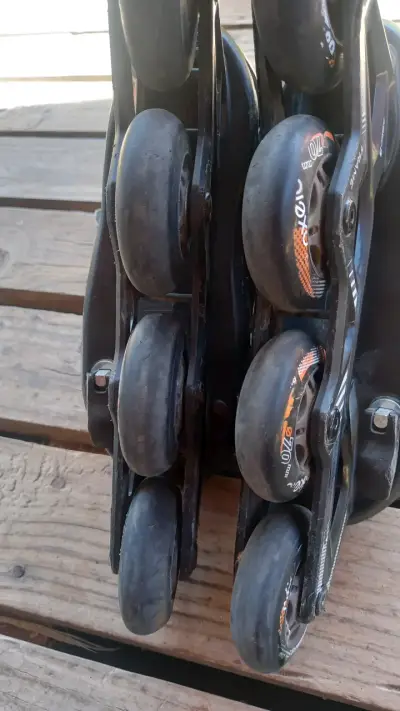Patines en línea Oxelo negros y naranjas para niños - miniatura 4