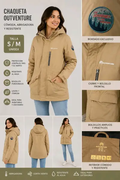 Chaqueta Outventure Mujer S/M Resistente al Agua - miniatura 1