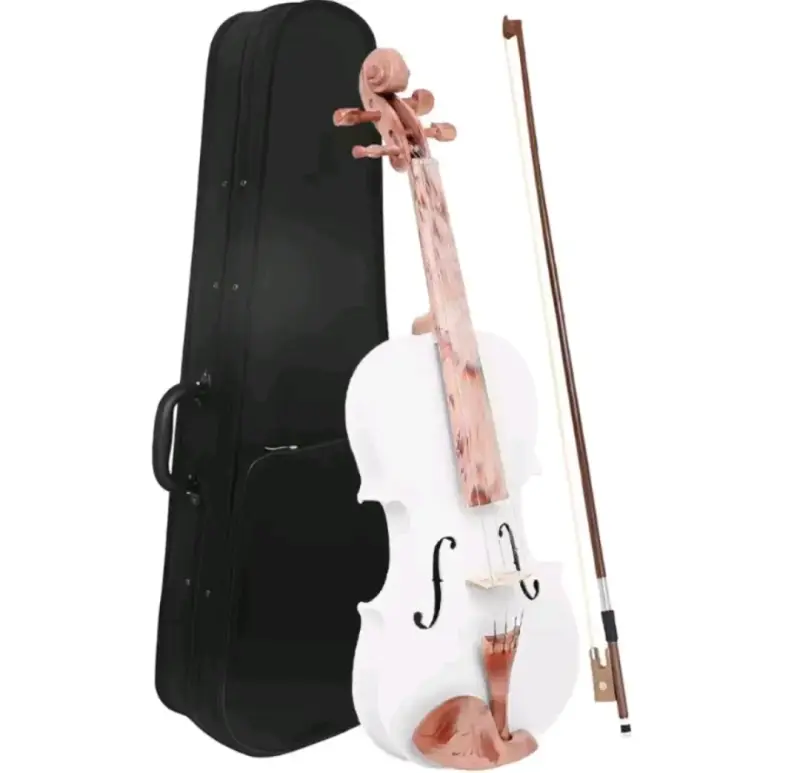 Violín acústico blanco con estuche y arco - 1