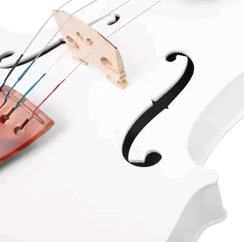 Violín acústico blanco con estuche y arco - 2