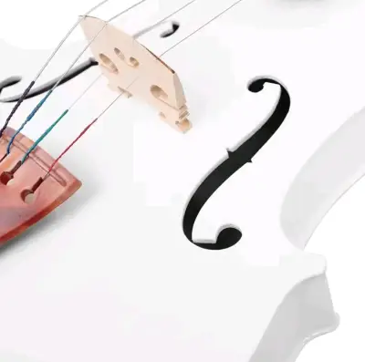 Violín acústico blanco con estuche y arco - miniatura 2