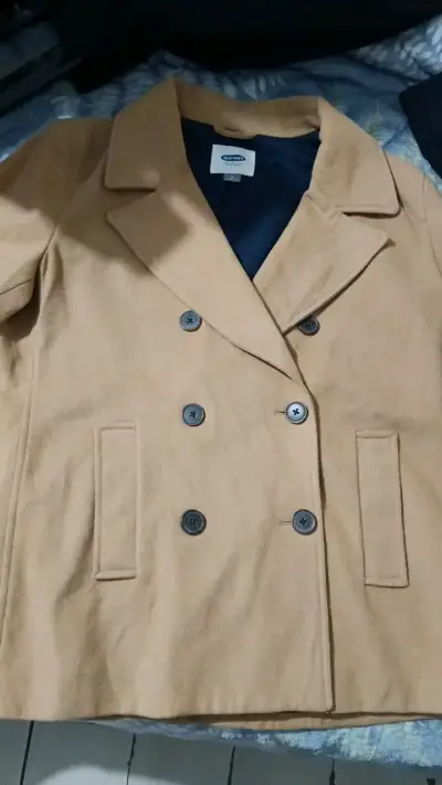 Abrigo beige de lana Old Navy para hombre - miniatura 1