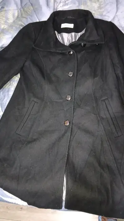 Abrigo negro de mujer Calvin Klein elegante - miniatura 1