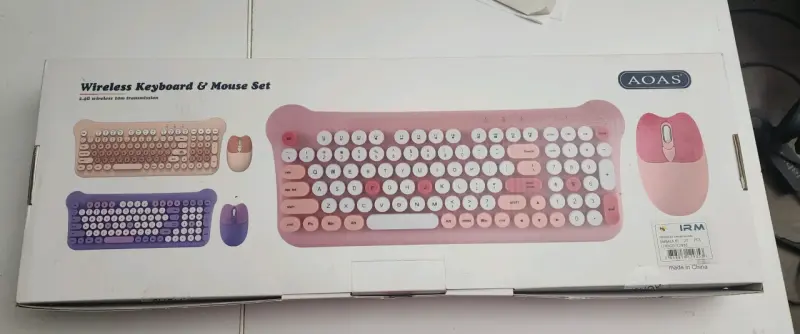 Set de Teclado y Mouse Inalámbrico Kawaii Lila - 6