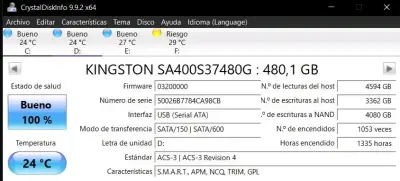 Disco SSD Kingston 480GB en buen estado - miniatura 2