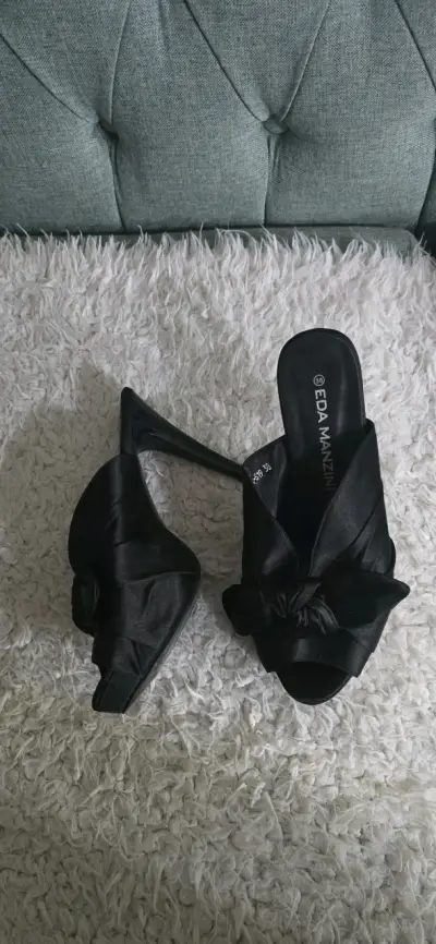 Sandalias de tacón negro Eda Manzini con lazo - miniatura 6