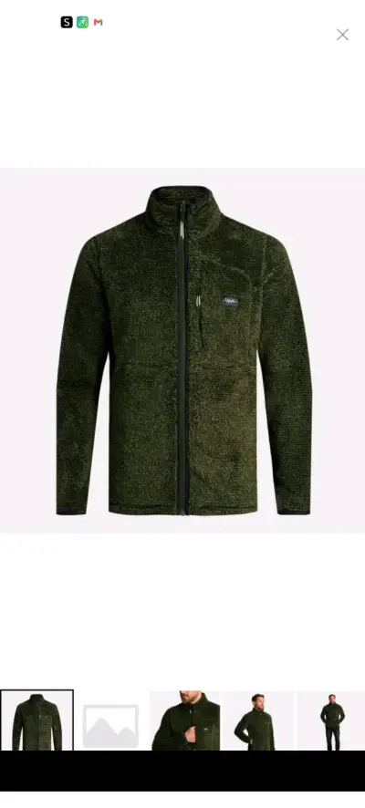Chaqueta polar verde para hombre Upply - miniatura 1